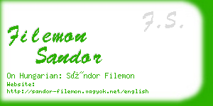 filemon sandor business card